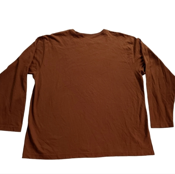 Vintage Brown Floral Embroidered Long Sleeve Crewneck Top sz XL - Picture 3 of 6